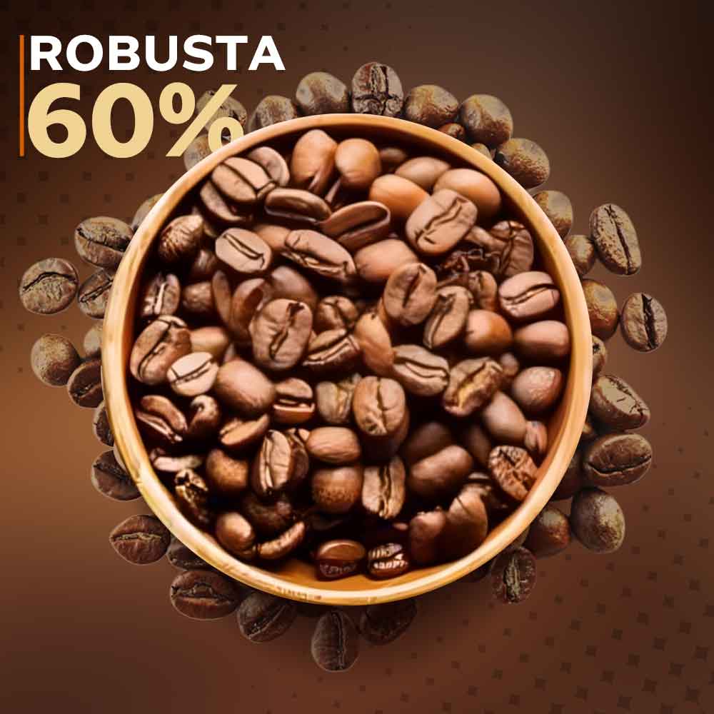 قهوه عربیکا 40 درصد روبوستا 60 درصد